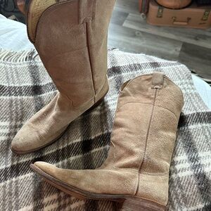 Vintage Tan Suede Nocona Women's Boots 10.5 B